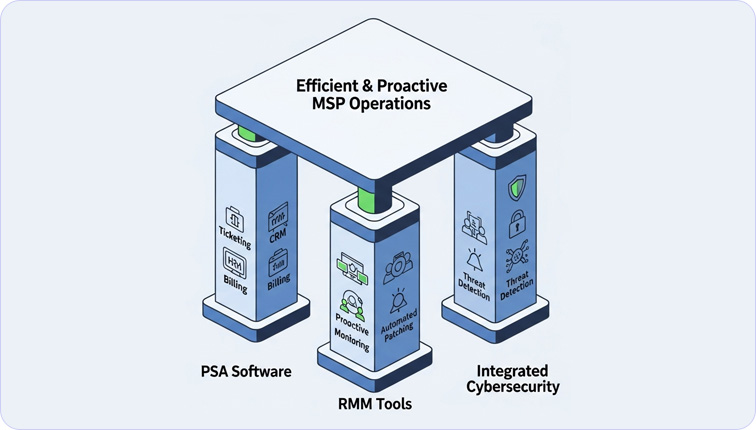 The three core pillars of an MSP's toolkit