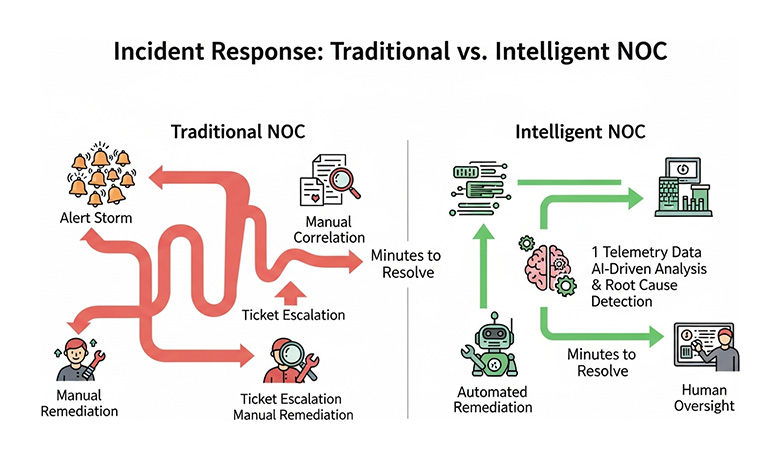Traditional vs. Intelligent NOC